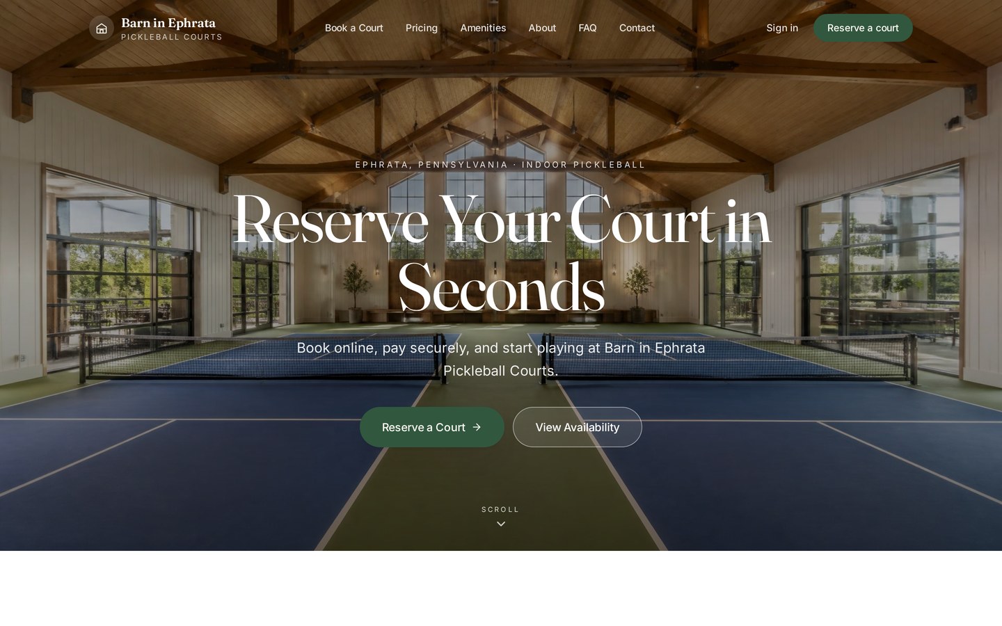 The Pickleball Barn website designed by M&O Ventures